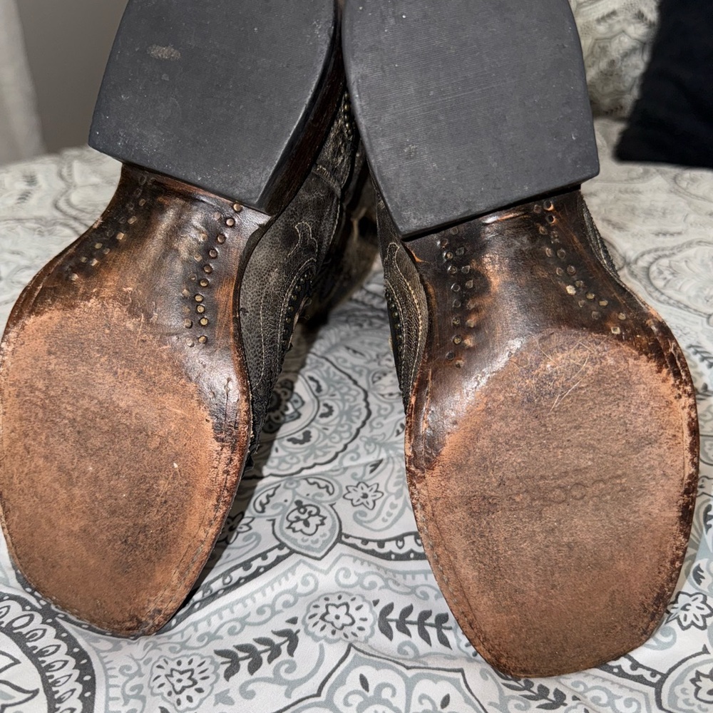 Lucchese Ombré Pearl Goat Square Toe Cowboy Boots - Picture 16 of 16
